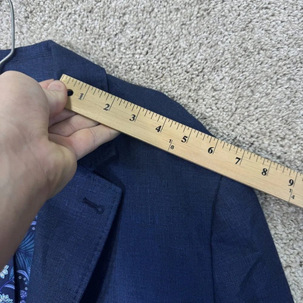 Tommy Bahama Linen Sport Coat Mens M Navy Blue Resort Blazer EUC